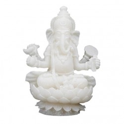 Ganesha op Lotus Wit (14997)
