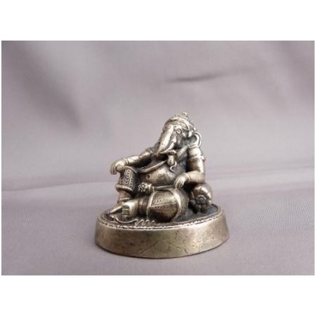 Ganesha Zittend Zilver