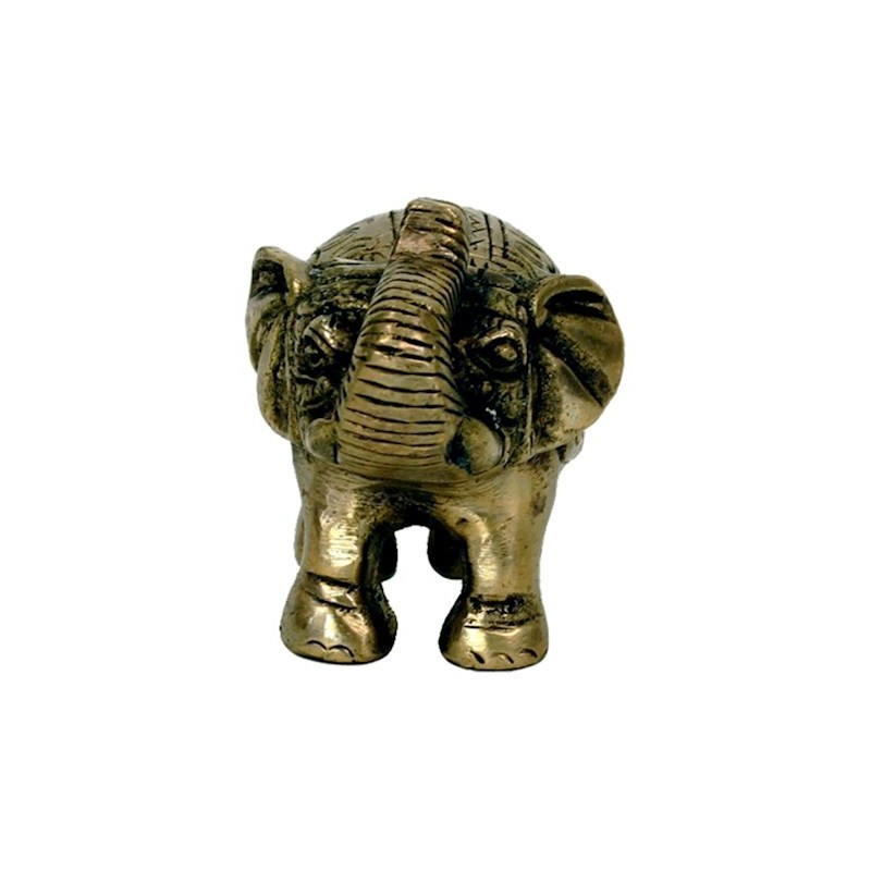 W9884 Minibeeldje olifant messing -- 185 g, 7x7.5 cm
