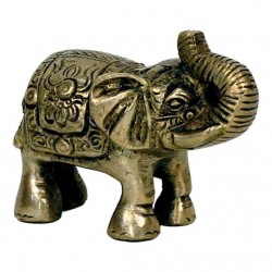 W9884 Minibeeldje olifant messing -- 185 g, 7x7.5 cm