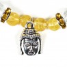 X6 Armband elastisch citrien/bergkristal met boeddha-hoofd