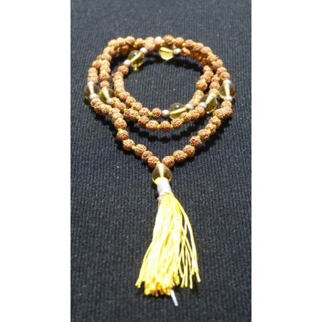 M35 Mala met rudraksha en citrien