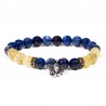 Armband elastisch lapis lazuli/rutielkwarts met Ganesha (X22)
